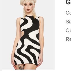 Motel rocks - Gesley Mini Dress in Optic Swirl Black and White
